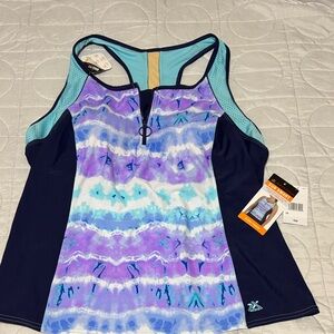Zeroxposur Blue and Purple Swim Tankini Top